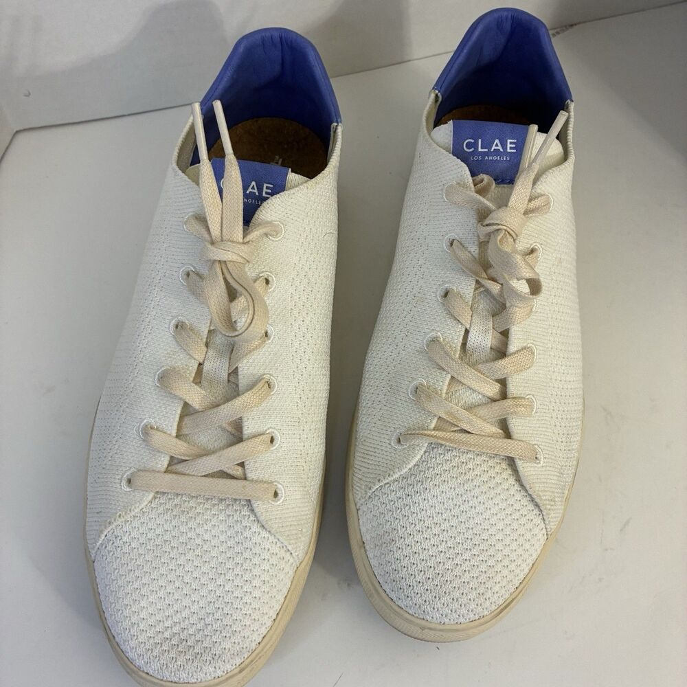 CLAE Los Angeles White Knit Sneakers Men’s Size 10 Casual Lace Up Shoes